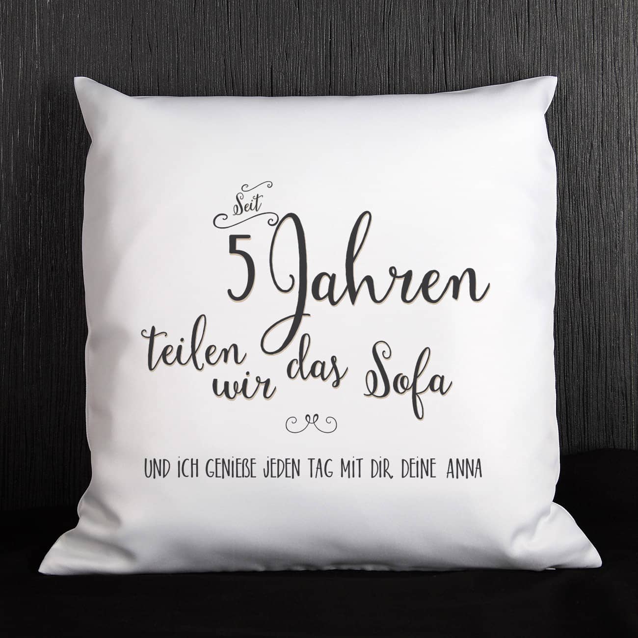 Wir teilen das Sofa seit vielen Jahren - Kissen zum Hochzeitstag mit Wunschtext