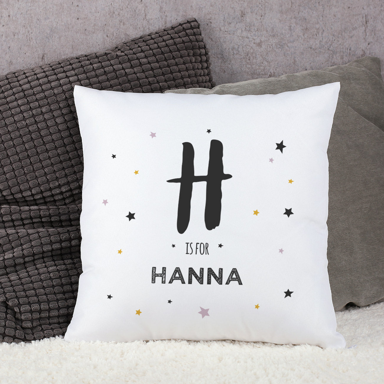 Kissen mit Name und Initiale