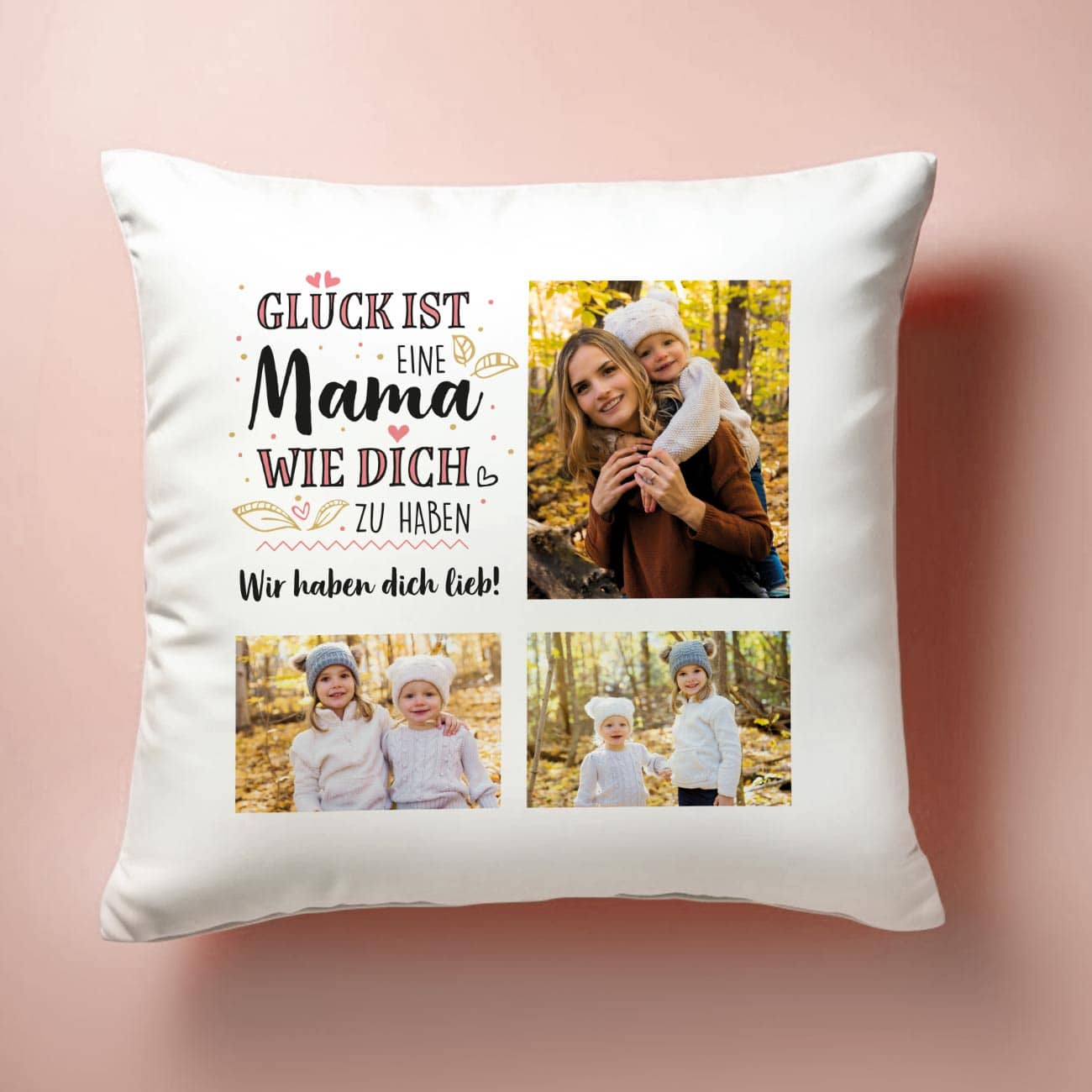 Fotokissen mit 3 Wunschfotos
