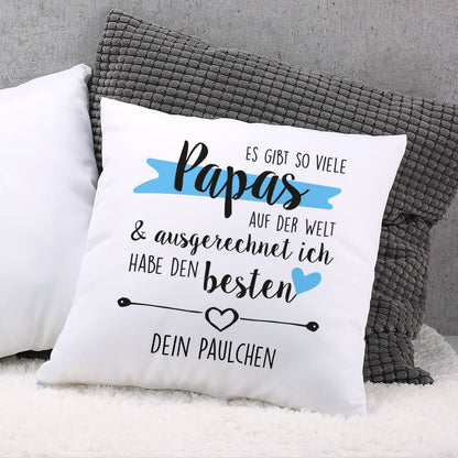 Gemütliches Kissen zum Vatertag mit Ihrem Wunschtext bedruckt