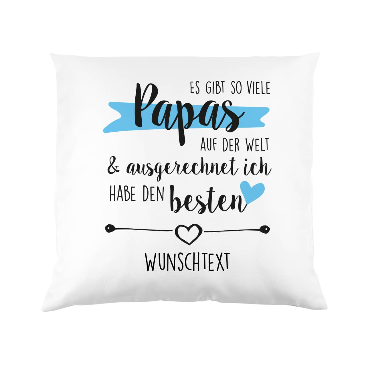 Vatertagskissen 40 x 40 cm mit individuellen Wunschtext versehen