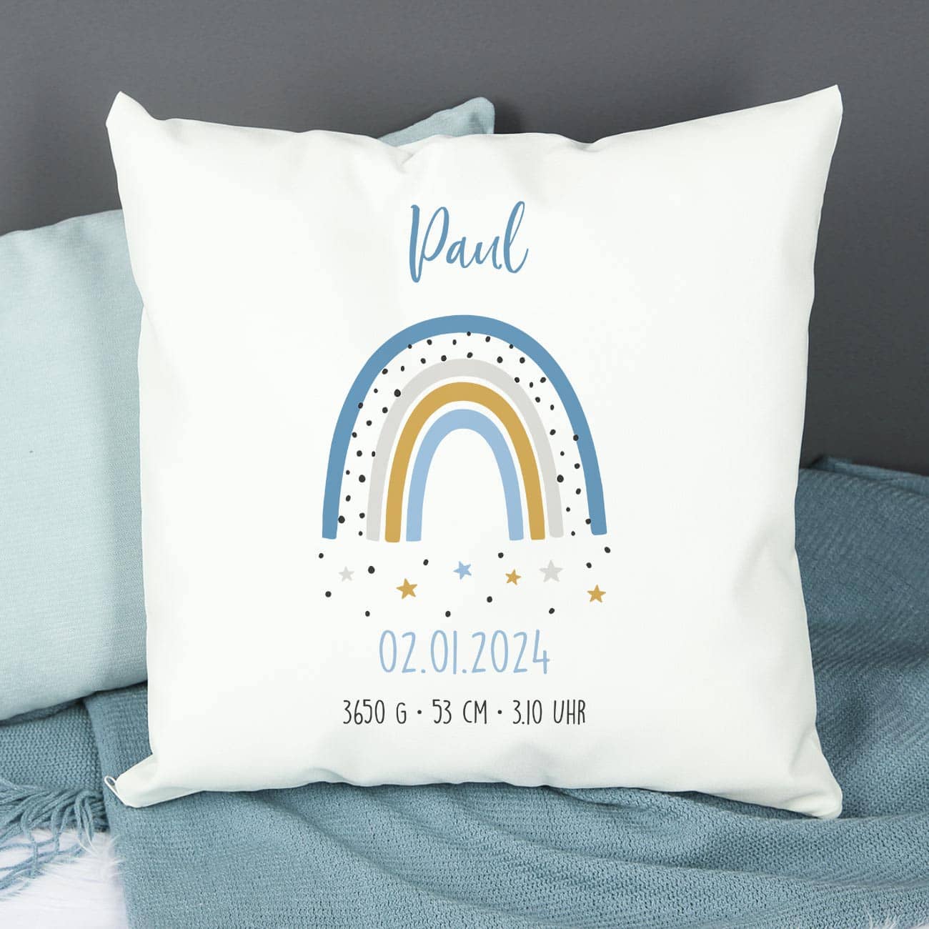 Geschenk zur Geburt - Kissen mit Geburtsdaten