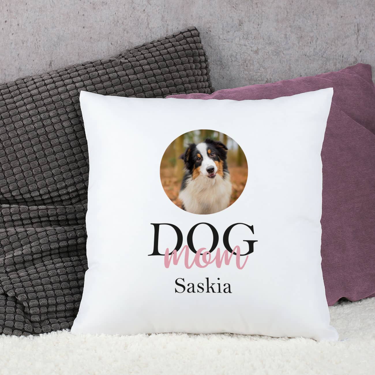 Dekokissen für Hundebesitzer mit Foto und Name