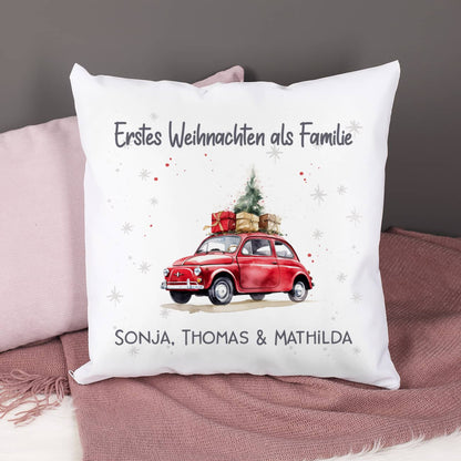 Weihnachtskissen mit Ihrem Text & Fiat 500