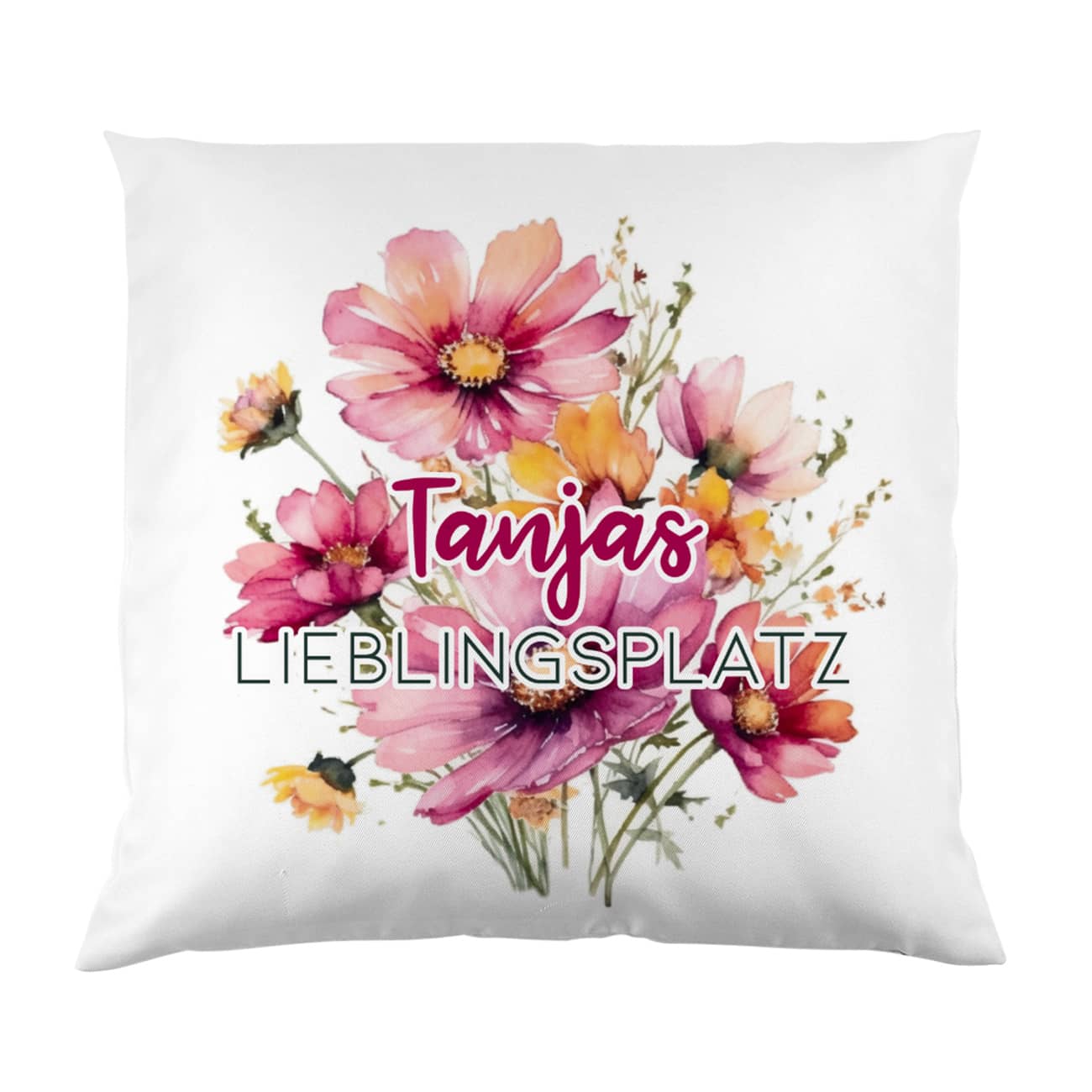 Blumenkissen mit Ihrem Text - verschiedene Motiv auswählbar