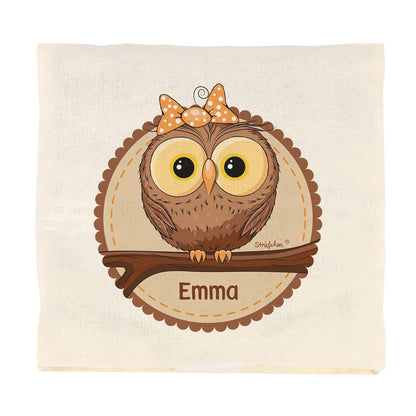 Kirschkernkissen mit persönlichen Aufdruck mit einer Eule