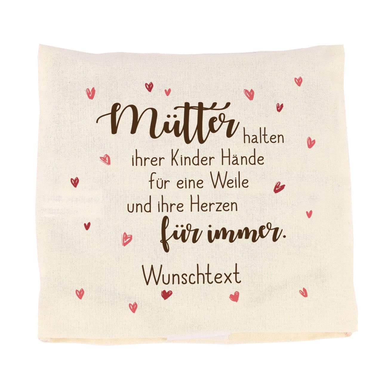 Wärmekissen aus Kirschkernen zum Muttertag mit Spruch und Wunschtext