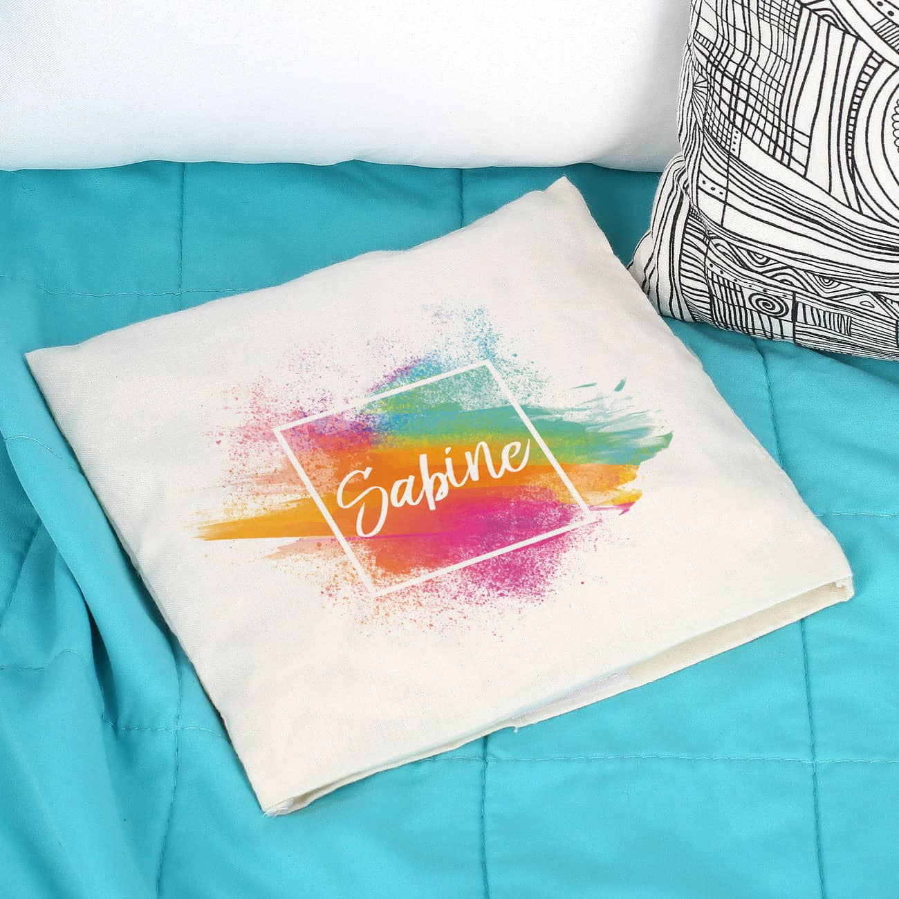 Kirschkernkissen mit Watercolor Hintergrund und Wunschname
