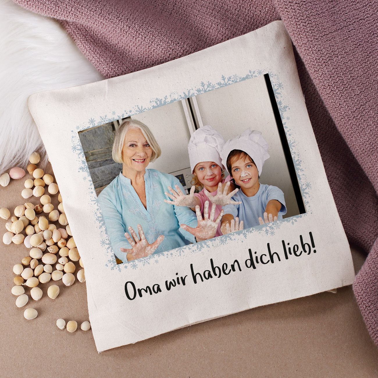 Persönliches Kirschkernkissen mit Ihrem Foto bedruckt