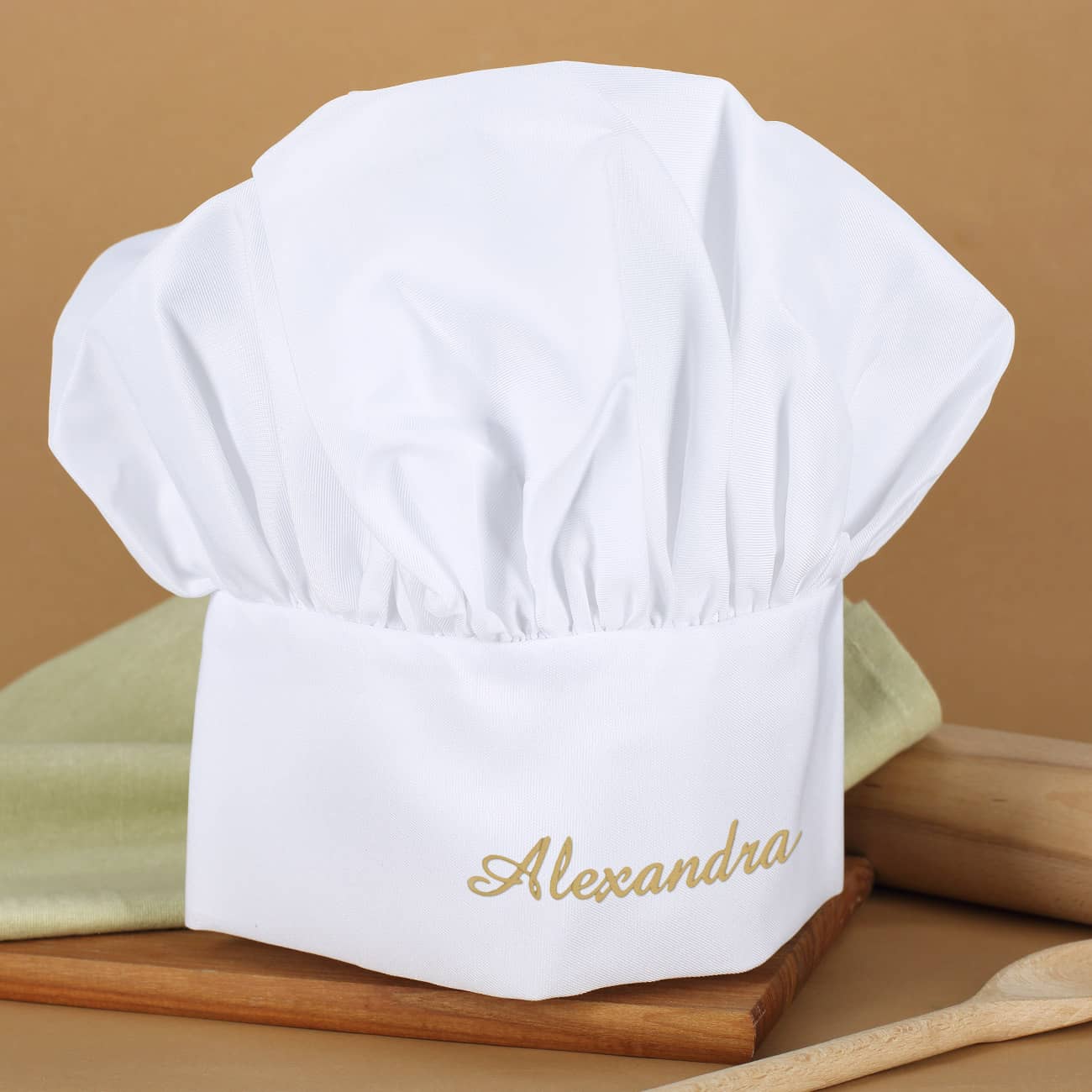 Persönliche Kochmütze - elegant bestickt - mit Ihrem Wunschnamen