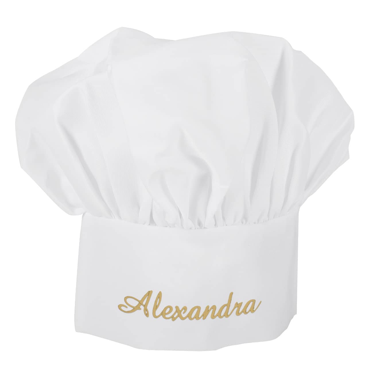 Elegant bestickte Kochmütze mit einem Namen Ihrer Wahl versehen