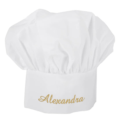 Elegant bestickte Kochmütze mit einem Namen Ihrer Wahl versehen