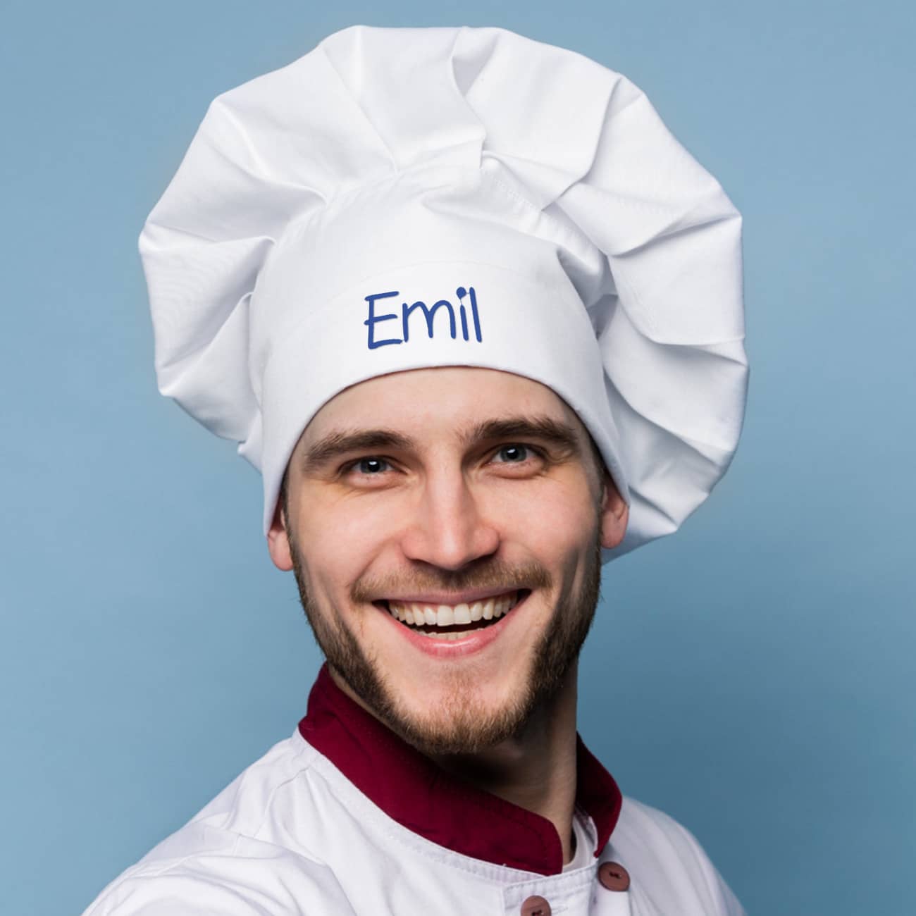 Bestickte Kochmütze für Hobbyköche oder professionelle Küchenchef's mit einem Namen Ihrer Wahl