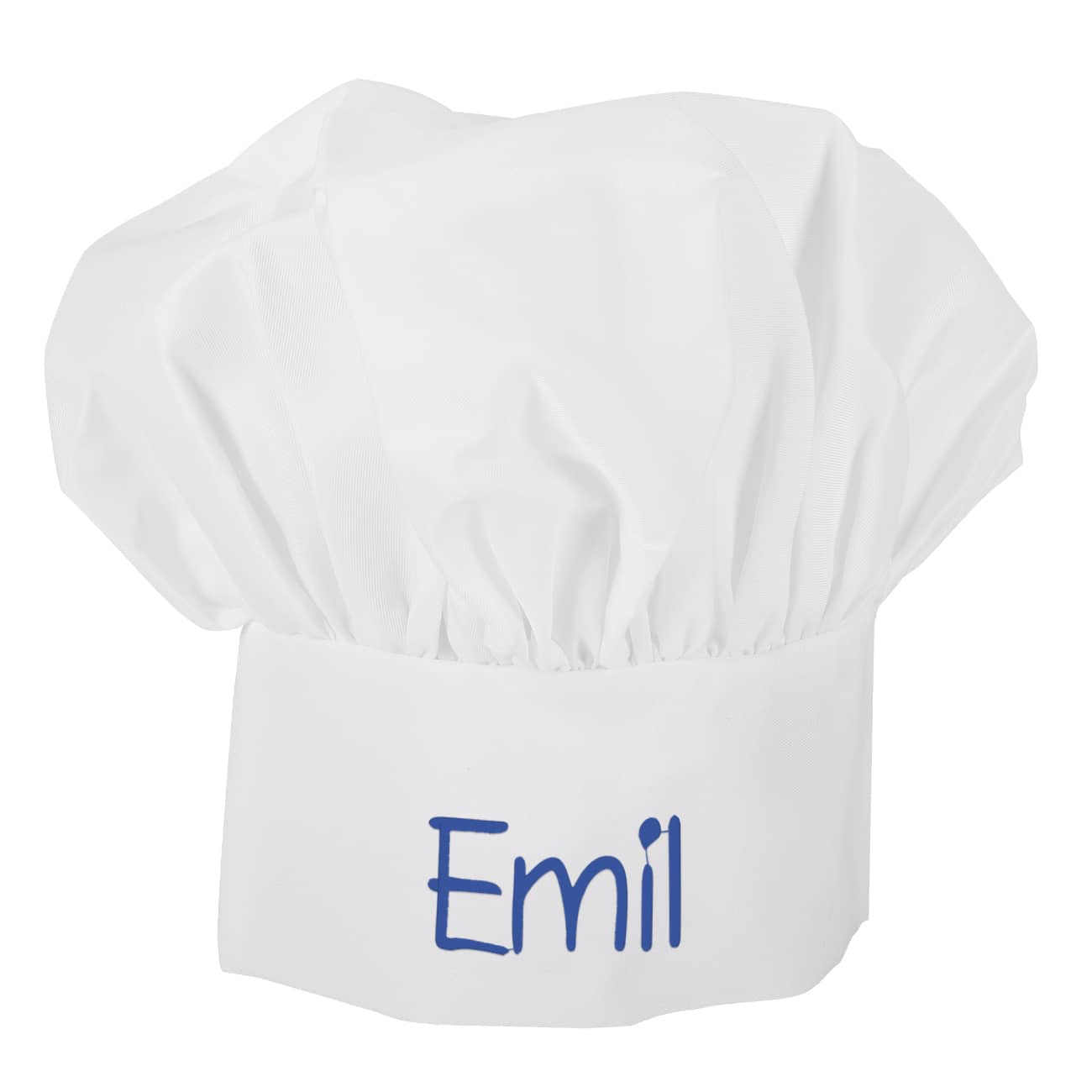 Weiße bestickte Kochmütze mit einem Namen Ihrer Wahl gestaltet