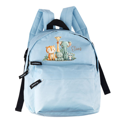 Kinderrucksack mit Tiermotiven in Blau für Jungen | Modell: Safari