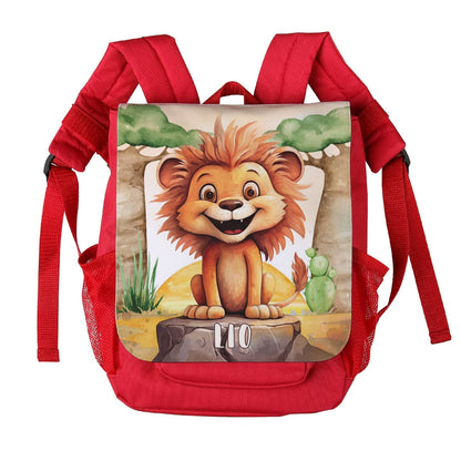 Kindergarten-Rucksack mit Löwe und Name