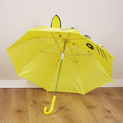 Kinderregenschirm Katze mit Metallgestänge und gebogenem Griff