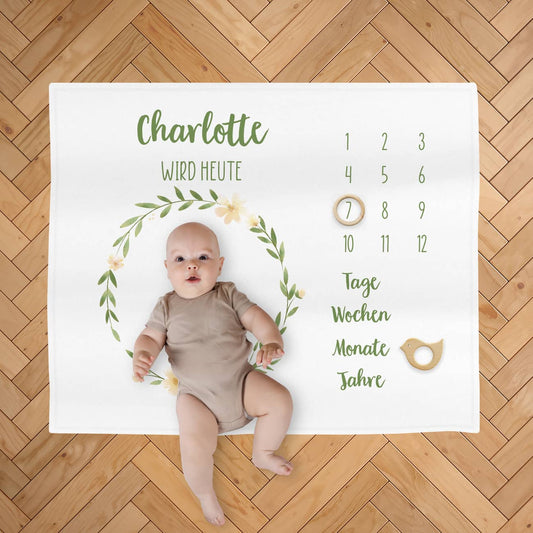 Babydecke zum Fotos machen mit Tages, Wochen, Monats und Jahresanzeige