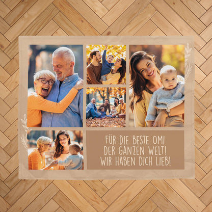 Kleine Kuscheldecke mit Fotos und Wunschtext