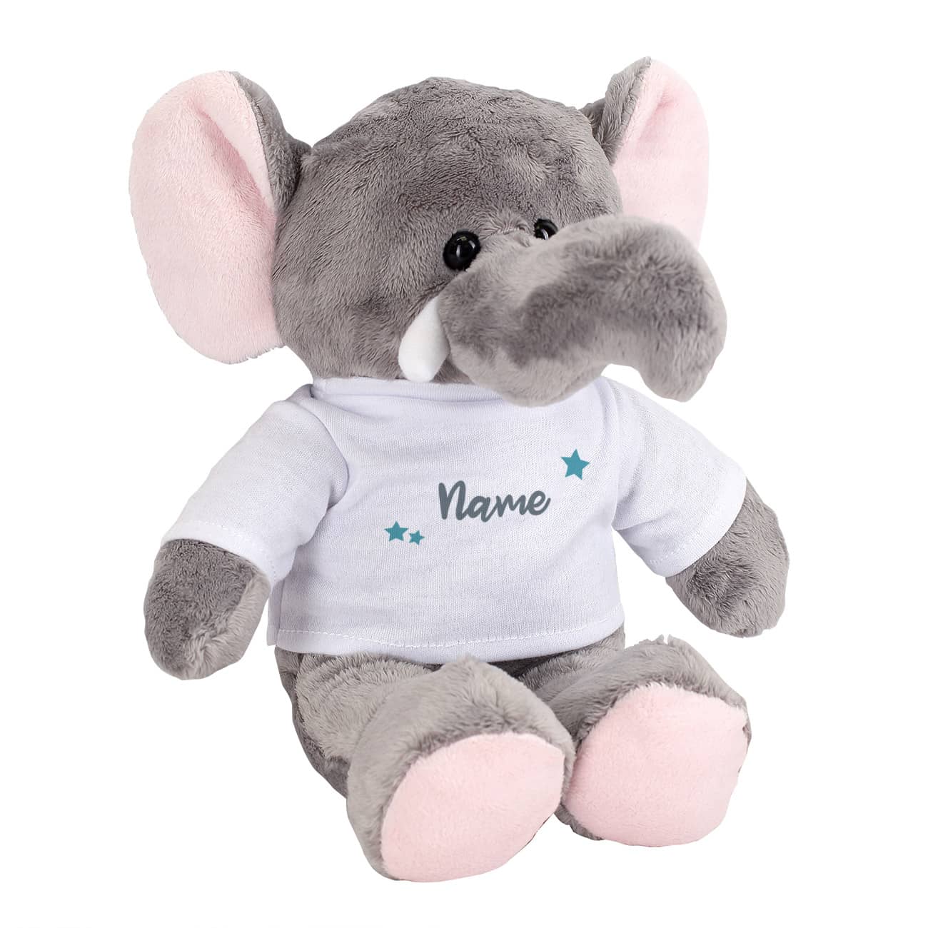 Blaue Sterne und Namensaufdruck