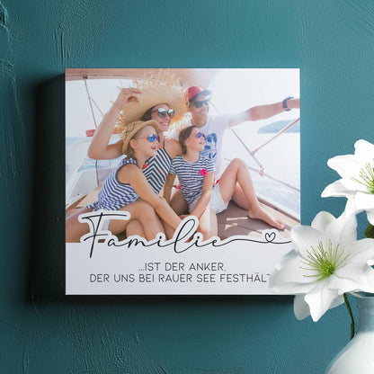 Persönliche Fotoleinwand für Familien, 20x20 cm