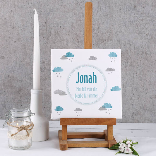 Leinwand zum Andenken an Sternenkinder in blau