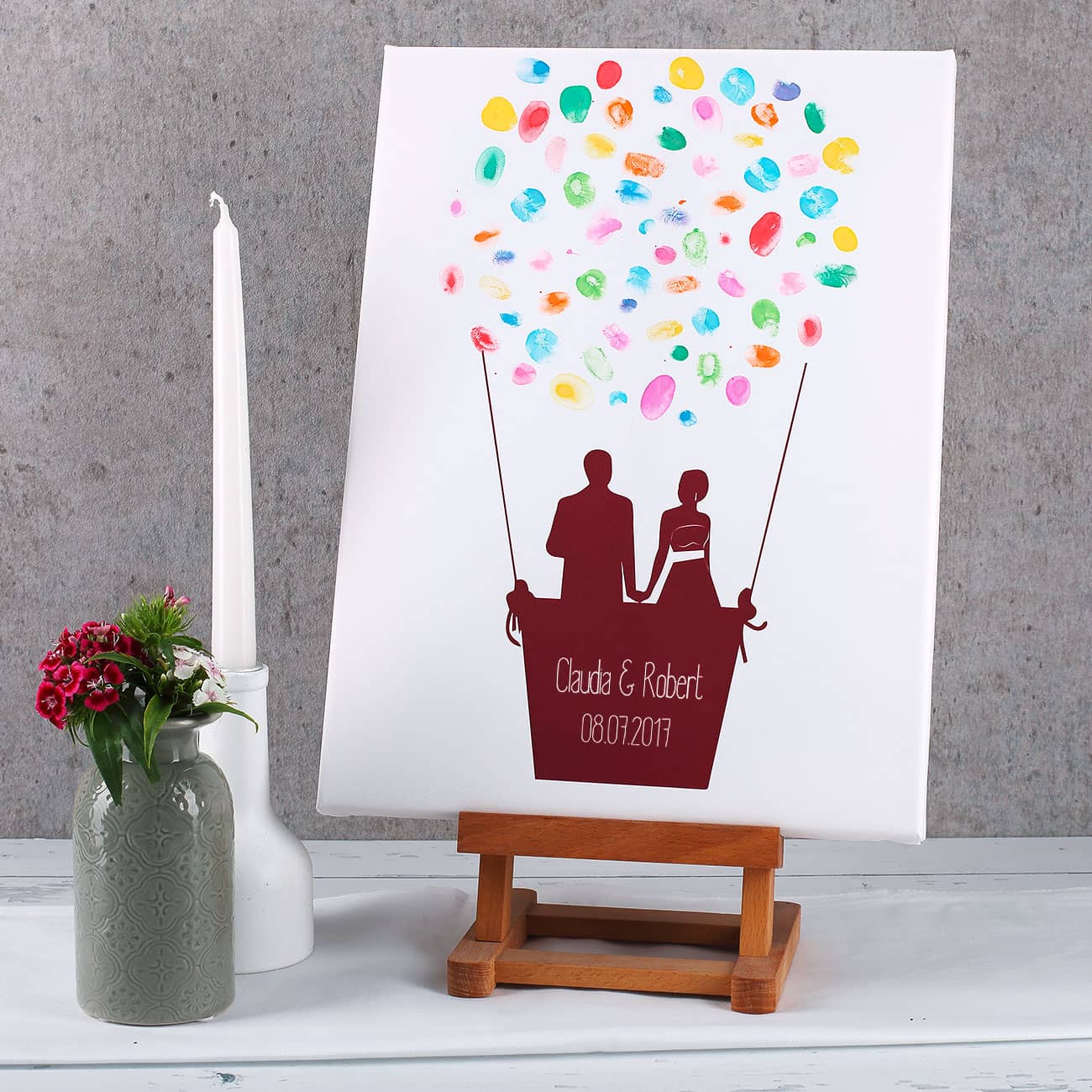 Leinwand Vorschau mit fertigen Abdrücken