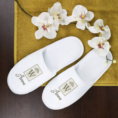 Frottee Pantoffeln Hausschuhe mit Name und Initiale