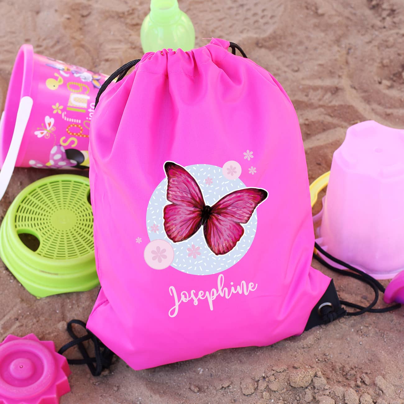 Turnbeutel mit Schmetterling und Name