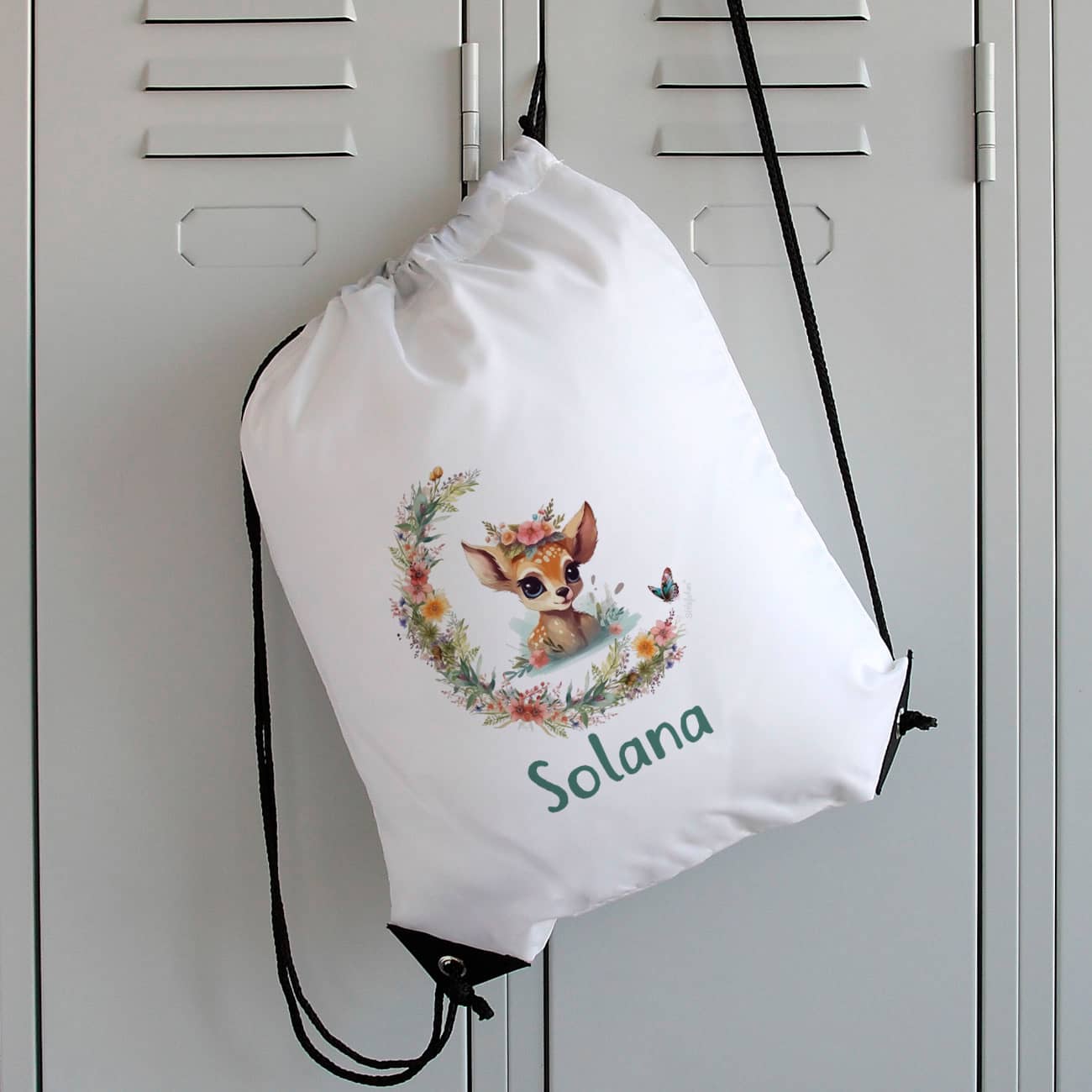 Sportbeutel mit Rehkitz & Name bedruckt