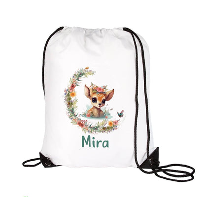 Sportbeutel mit Rehkitz & Name bedruckt