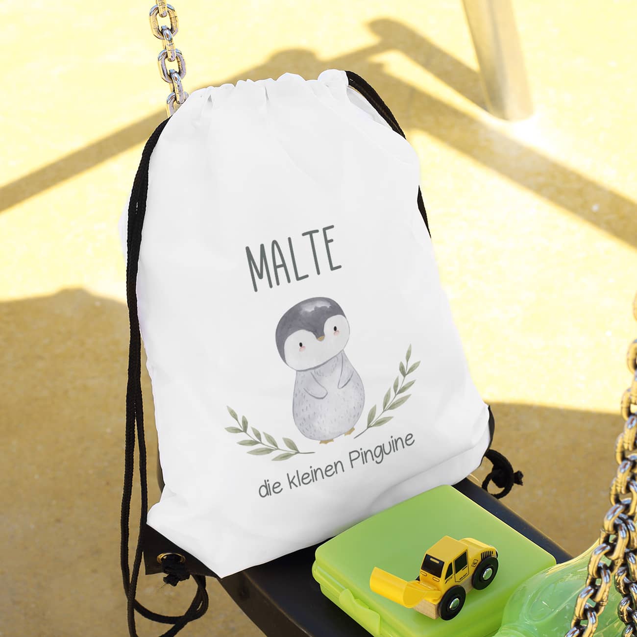 Wäschebeutel für Wechselkleidung mit Tiermotiv & Name bedruckt