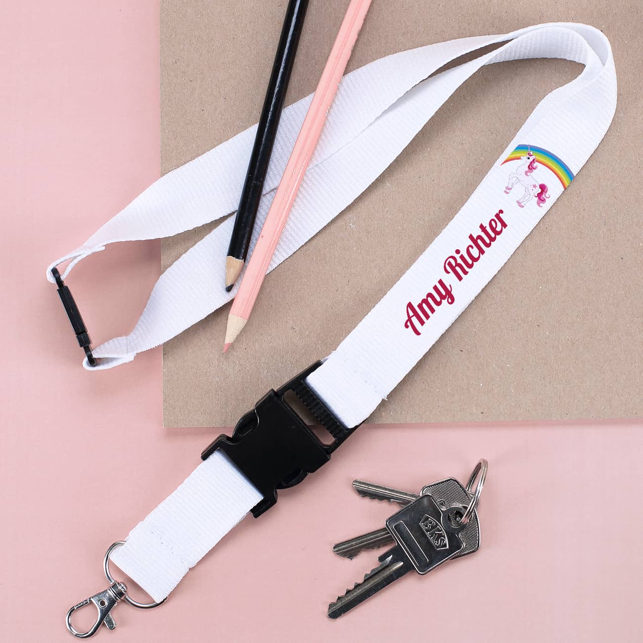 Einhorn Schlüsselband mit Name