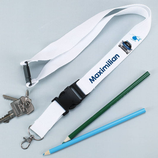 Schlüsselband mit Polizeiauto Motiv und Name