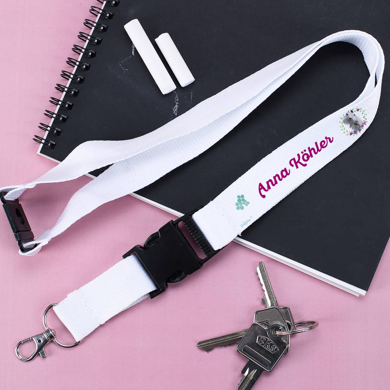 Praktisches Schlüsselband mit hübschen Pferdemotiv