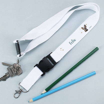 Schlüsselband mit Häschen und Name bedruckt