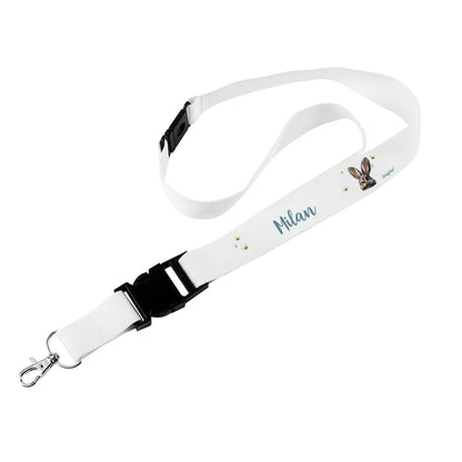 Schlüsselband mit Häschen und Name bedruckt