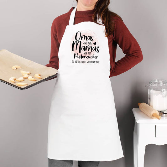Weiße Backschürze für die Oma