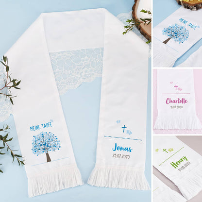 Taufschal mit Lebensbaum in 3 verschiedenen Farben