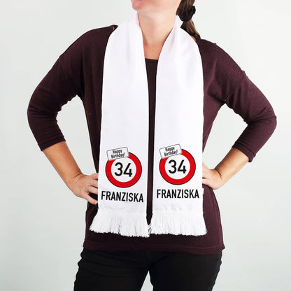 Bedruckter Schal mit Verkehrszeichen