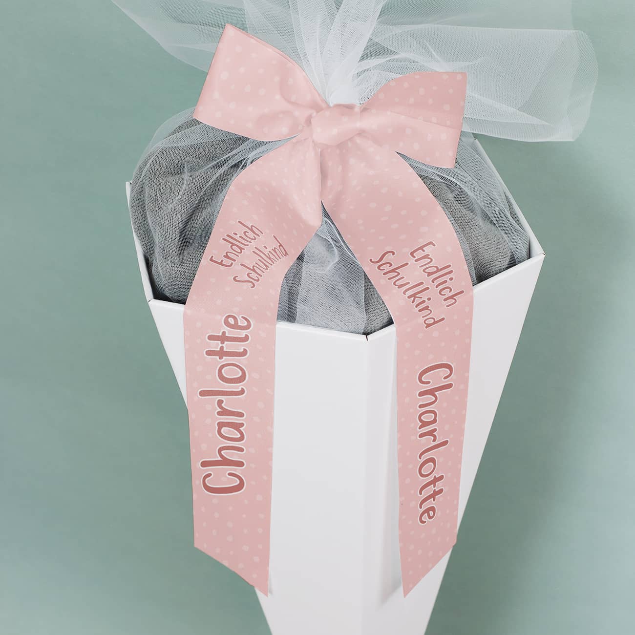 Schleifenband für Zuckertüte in Rosa