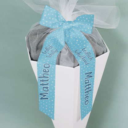 Schleifenband für Zuckertüte in Blau