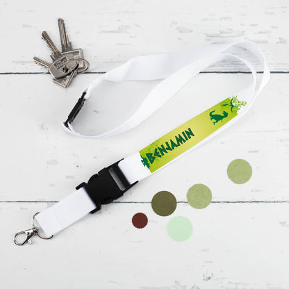 Schlüsselband mit Dinosauriermotiv