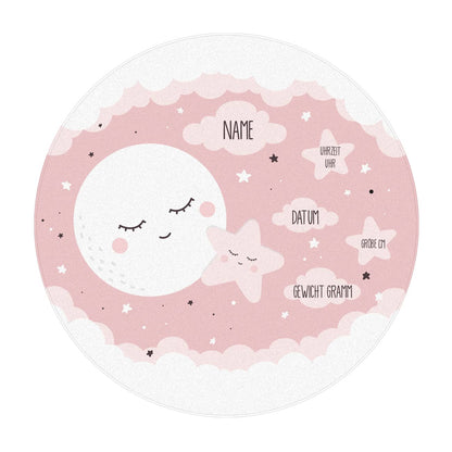 Bedruckt mit Name, Uhrzeit, Datum, Größe und Gewicht