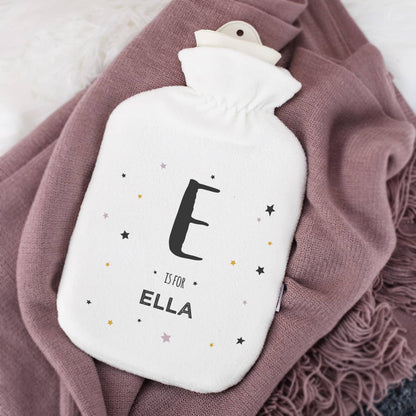 Persönliche Wärmflasche mit Sternenmotiv