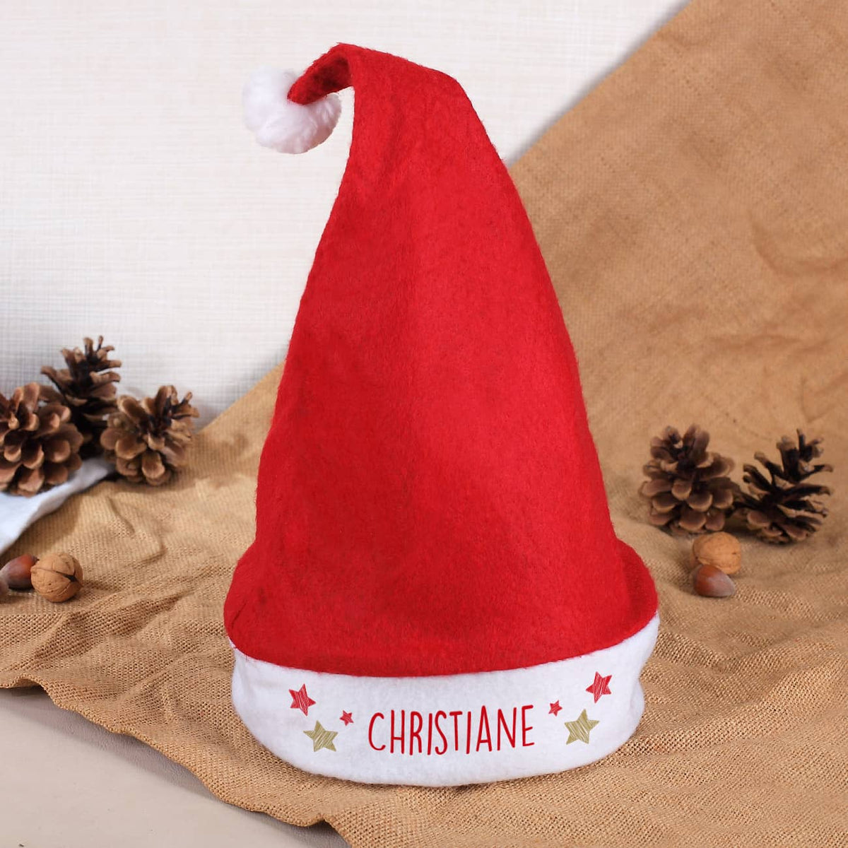 Weihnachtsmütze mit Aufdruck von Name