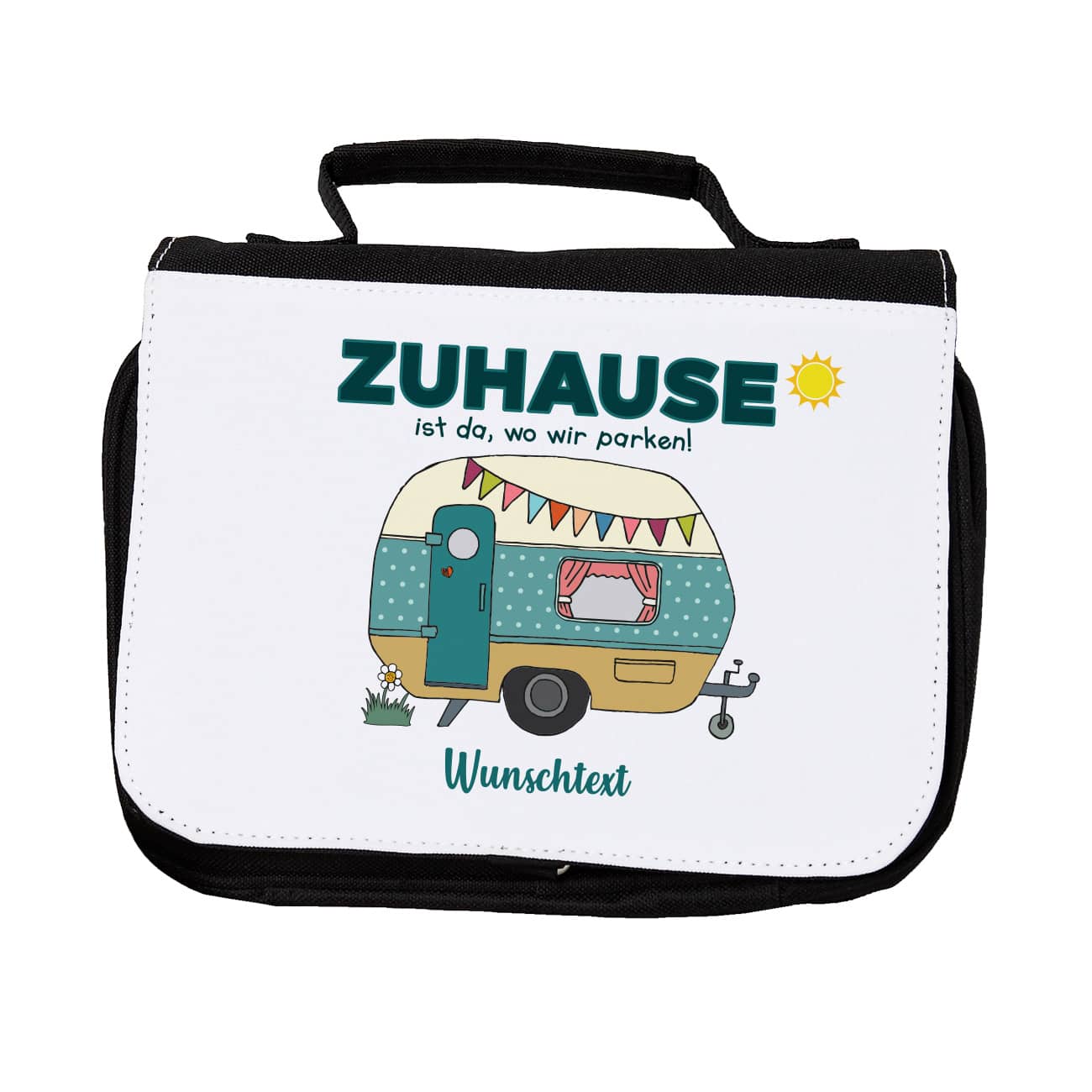 Zuhause ist da, wo wir parken - Waschtasche für Camper 