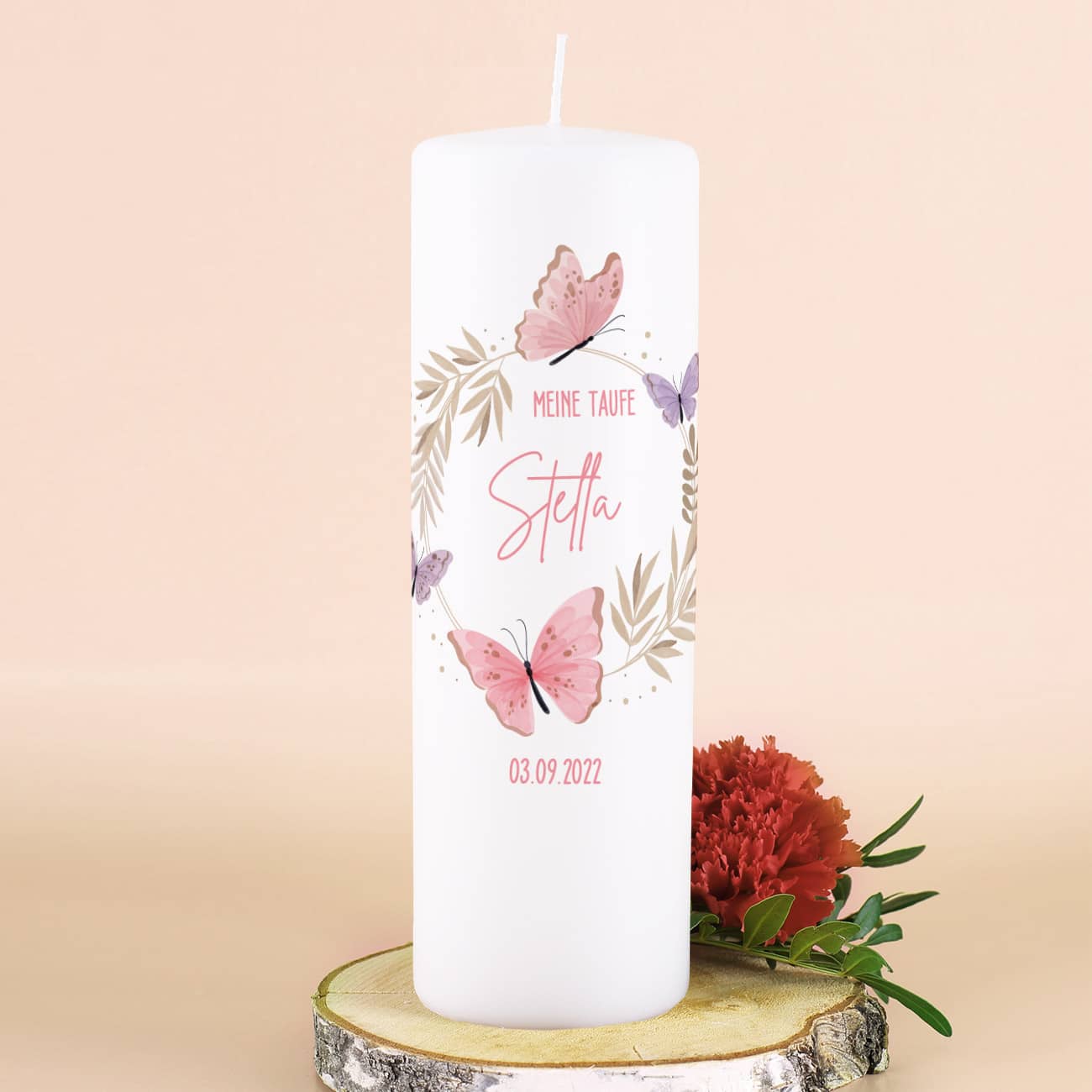 Schönes Motiv mit Schmetterlingen und Personalisierung