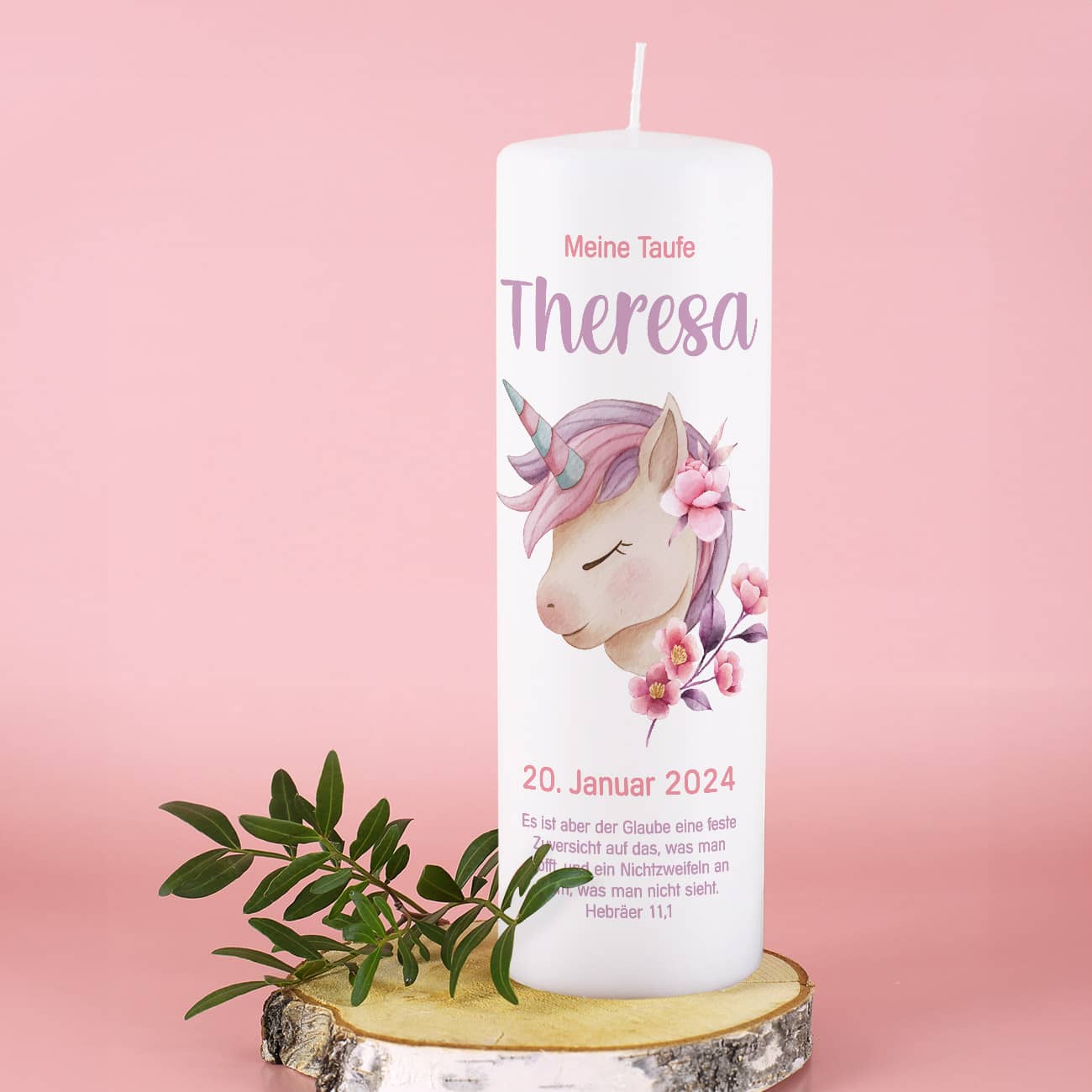 Personalisiert mit Name, Datum, Taufspruch & Quelle