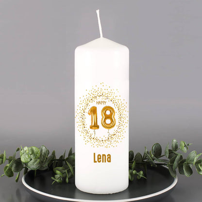 Kerze zum 18. Geburtstag mit personalisiertem Namen